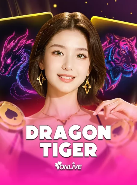 ภาพเสือมังกร Dragon Tiger ห้องสด ผู้ดำเนินรายการหญิงพื้นส้ม